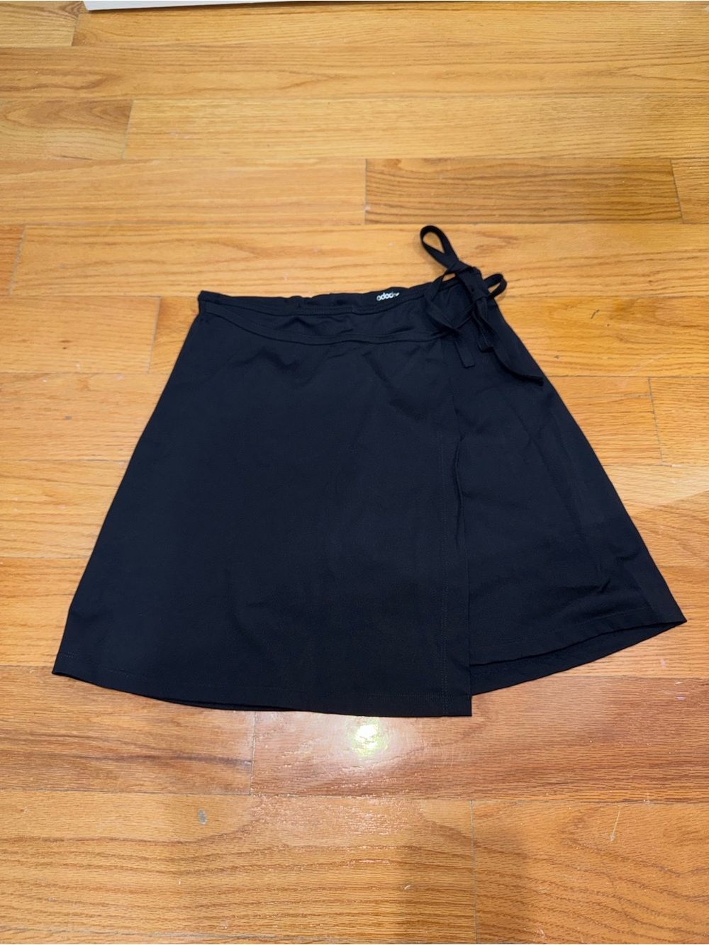 adidas Black Wrap-Style Mini Skirt with Side Tie